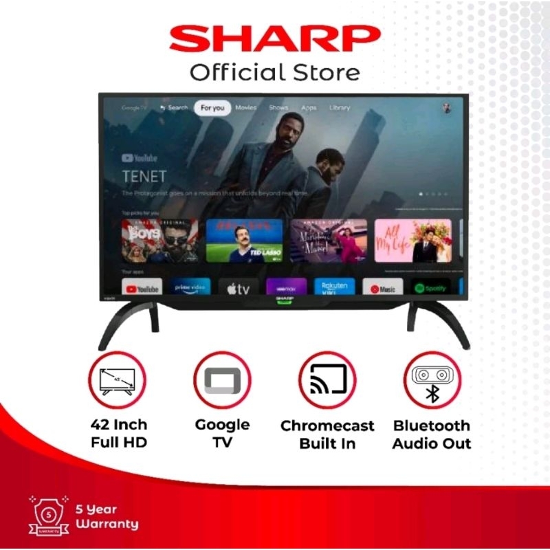 Sharp TV 2K GOOGLE 2T-C42EG1I SMART TV Digital