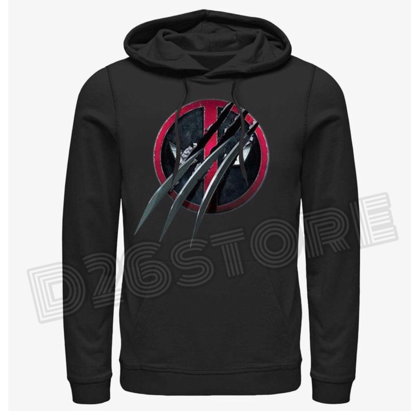 Sweater Hoodie Deadpool Wolverine 3D Claw Logo Marvel Deadpool and Wolverine Movie