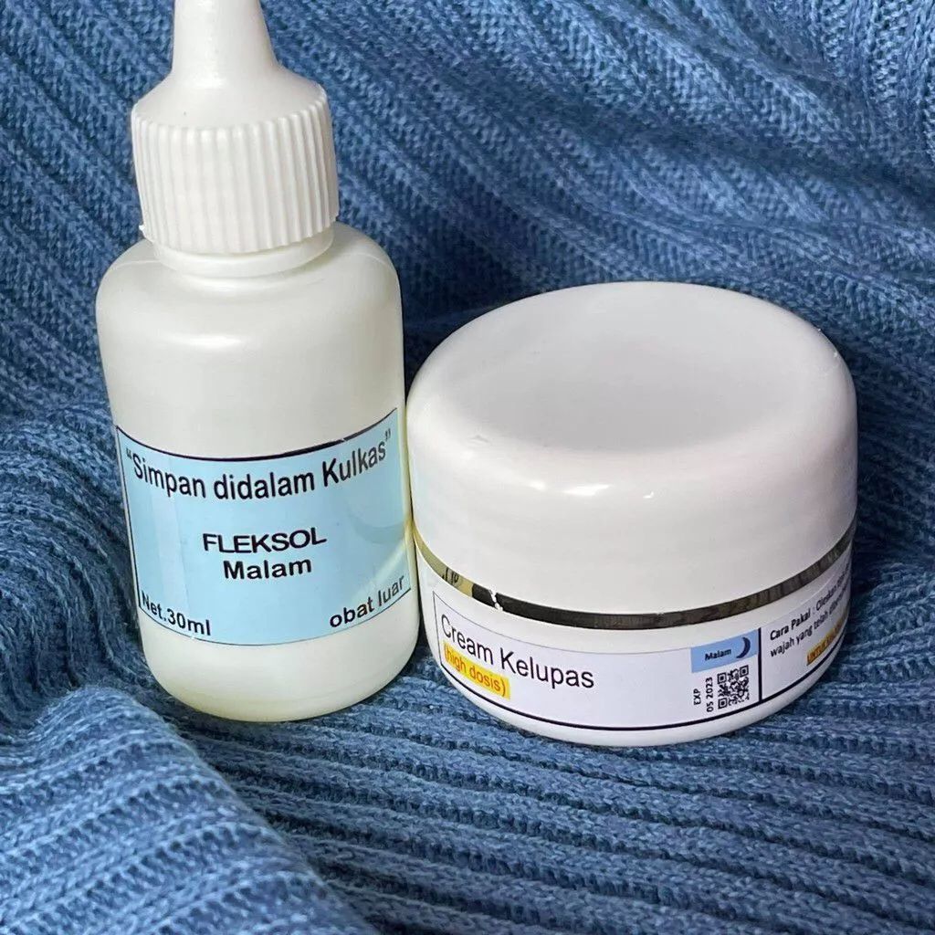 PAKET 2IN1 CREAM KELUPAS + FLEKSOL UNTUK FLEK TEBAL MELASMA AMPUH MENGHILANGKAN