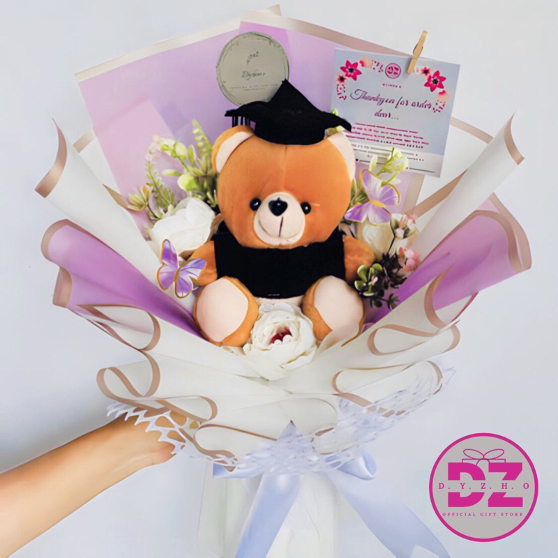 READY BUKET BONEKA KUPU KUPU FREE SELEMPANG NAMA / BUCKET BONEKA BUTTERFLY / KADO WISUDA / GIFT WISU