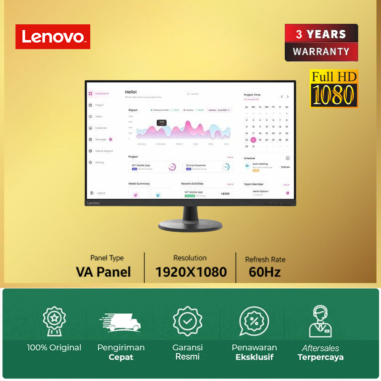 Monitor LED Lenovo D32-40 - Full HD 32" Inch