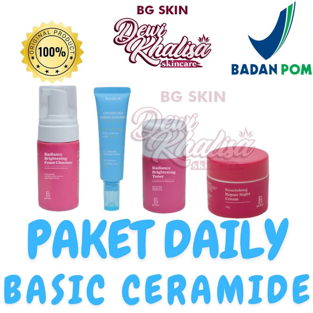 BG SKIN PAKET DAILY BASIC KHUSUS BUMIL,REMAJA DAN KULIT WAJAH CENDERUNG SENSITIF MERAH BEAUTY GLOW