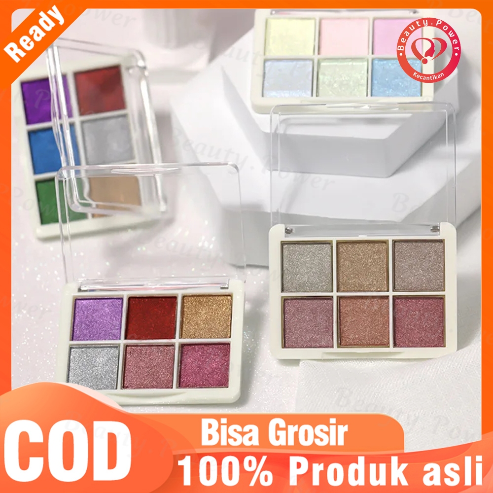 6 Warna Bubuk Aurora/ Solid Chrome Powder Mirror Effect Aurora Powder Pearl Glitter Kuku / Nail Powd