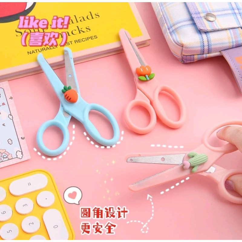 

My Stationery Gunting Lucu Alat Tulis Anak Sekolah Kartun Diy Kertas Buatan Tangan Kantor Kecantikan Portabel Portabel Portabel Scissors