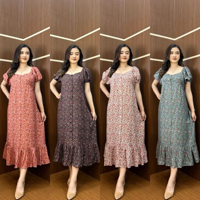 GALERIAZKIYA BELVA DRESS BY HAWET PERMATA/ DRESS KOREAN STYLE / DRESS KOREA/ DRESS PENDEK RUFFLE/ DR