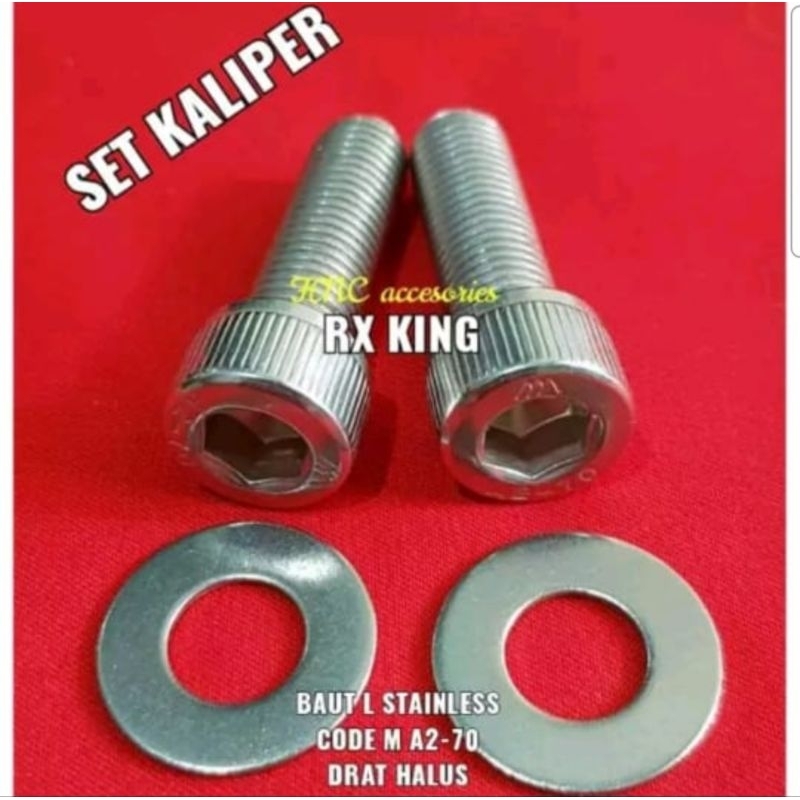 Baut L Stainless  304 Set Kaliper RX KING Baut Drat Halus