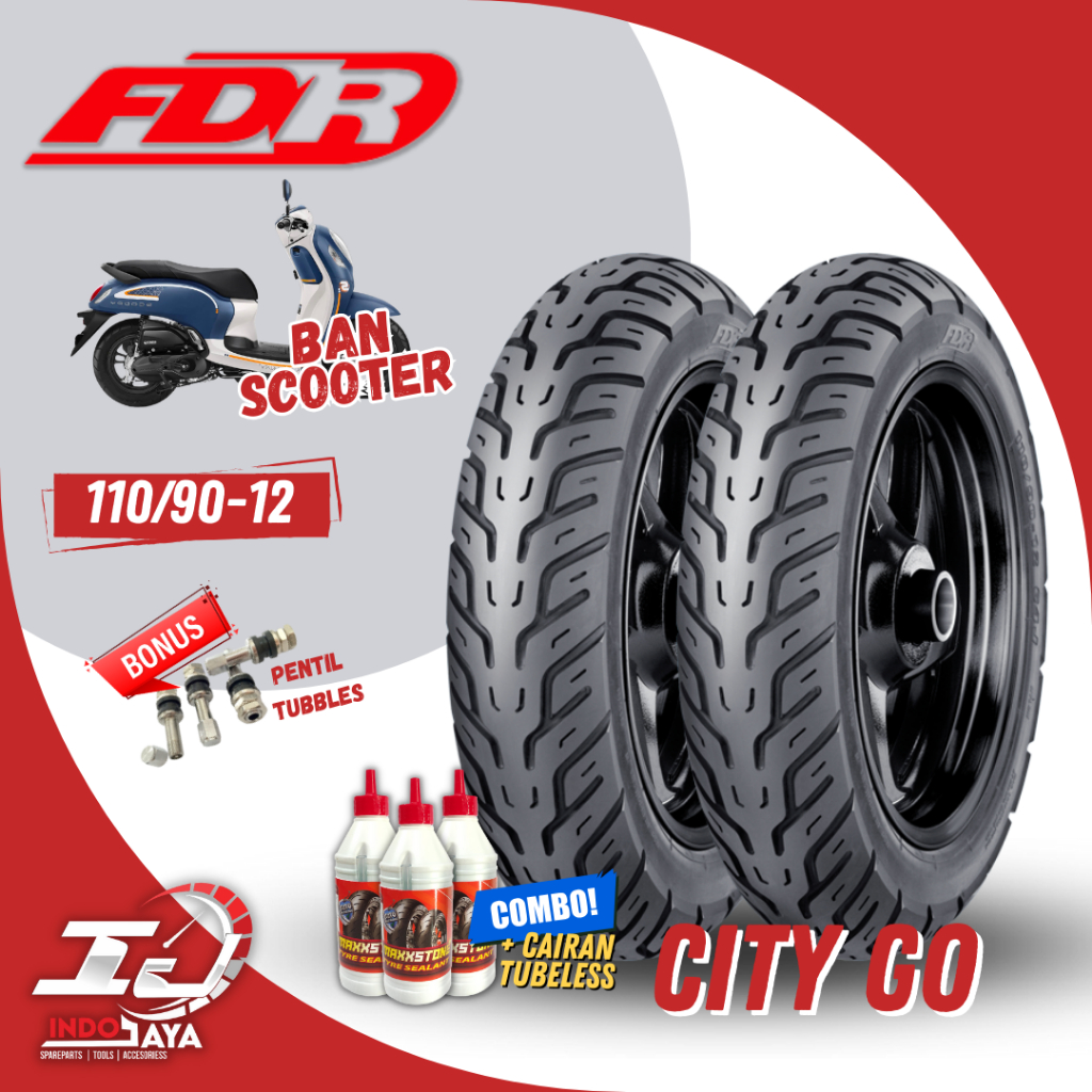 [COD] BAN LUAR TUBELESS FDR CITY GO / CITYGO RING 12 (110/90-12) BAN DEPAN BELAKANG MOTOR SCOOPY / S