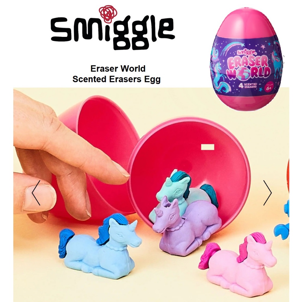 

Ori Smiggle Eraser World Scented Erasers Egg Penghapus Beraroma Telur