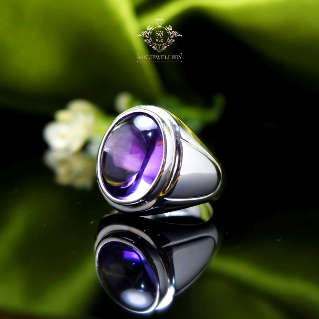 Cincin ikat batu akik permata perak pria 476