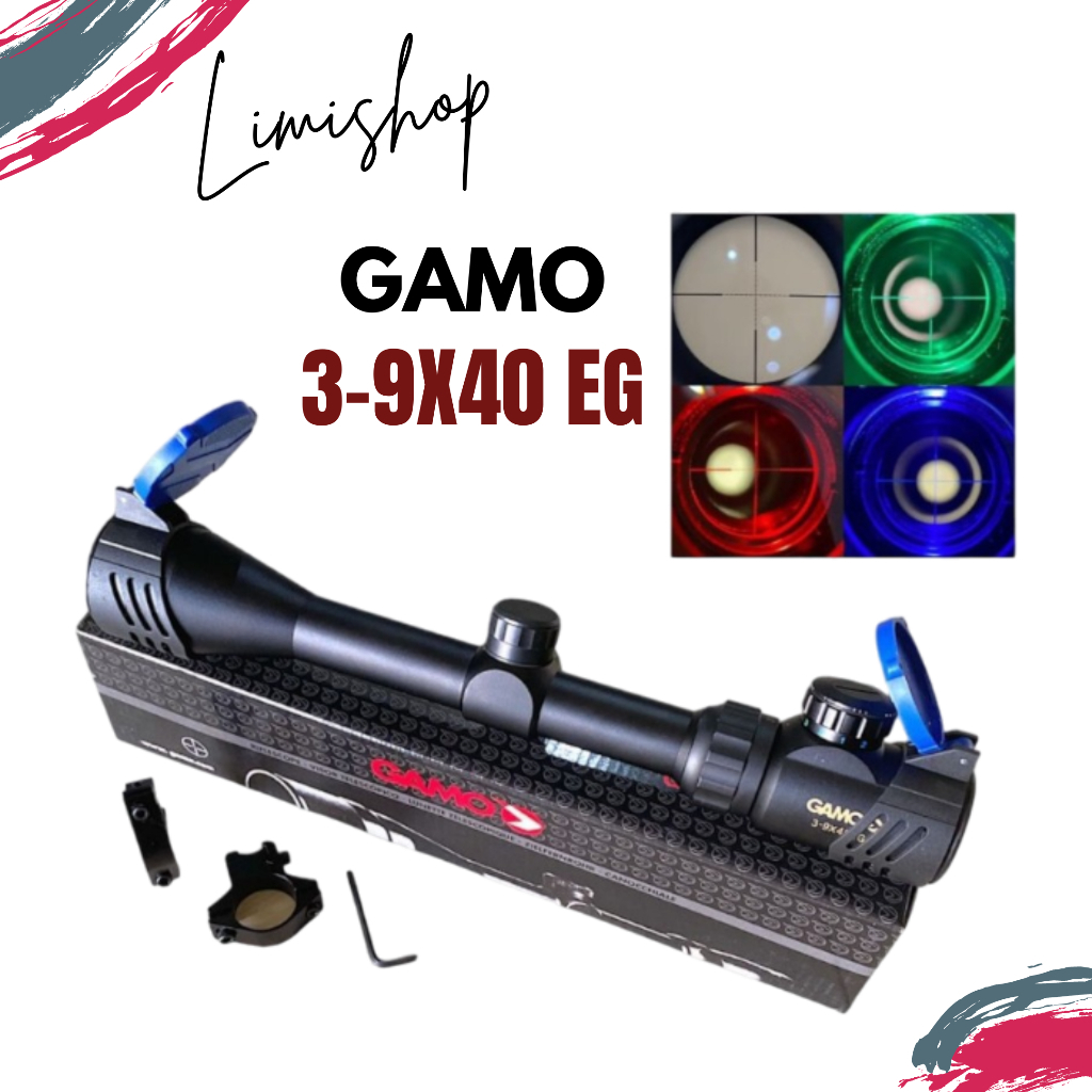 Teleskop / Telescope GAMO 3-9X40 EG/RGB Tutup Flip