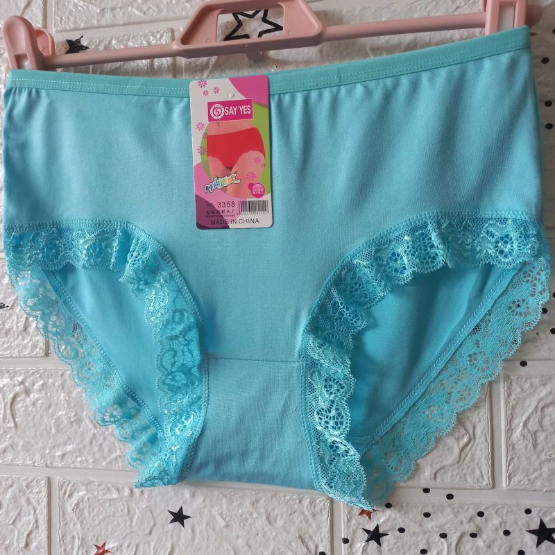 Sayyes/Guiying CD Wanita Size 3L/2XL/XXL CD Wanita Renda Halus