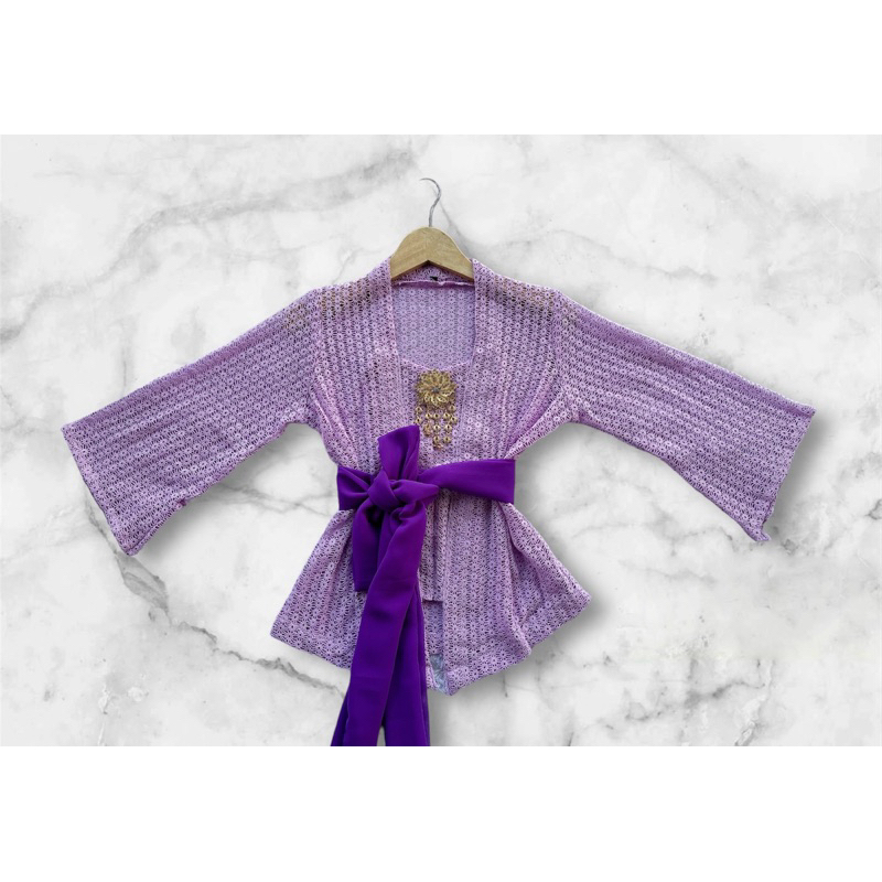 KEBAYA KUTUBARU LILAC BAHAN IMPORT LEMBUT