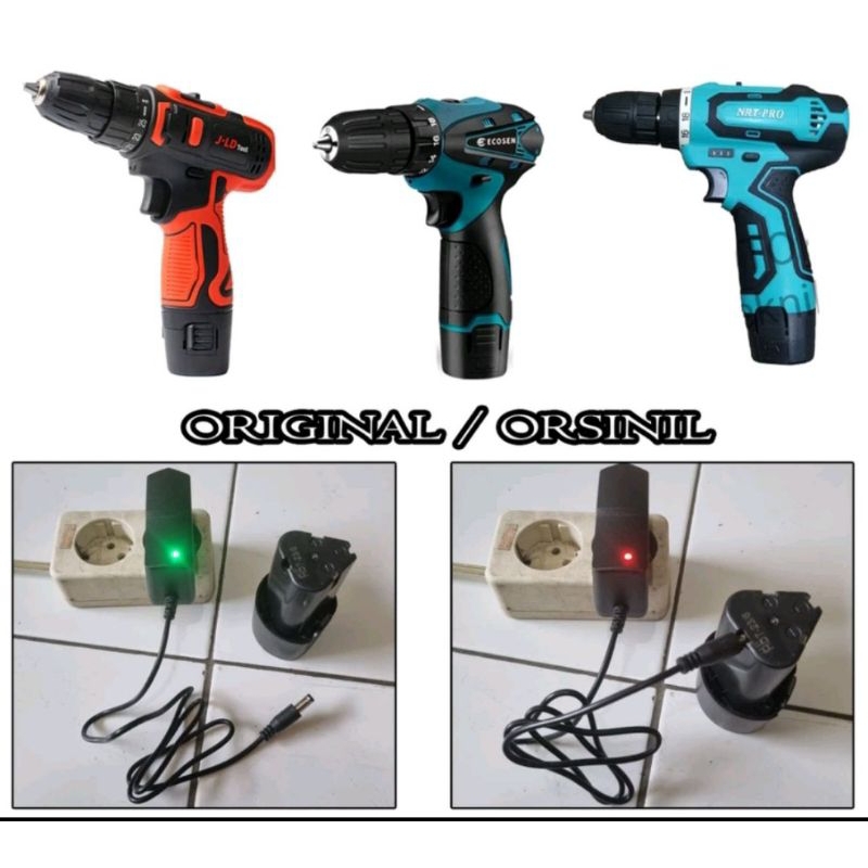 charger casan  batrai mesin bor cordless universal orisinil / casan bor cordless 12 volt