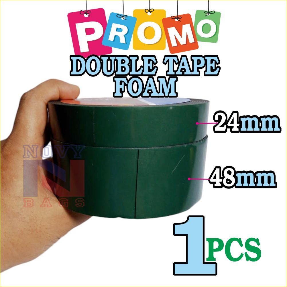

HARGA 1 PCS Double Foam Tape Busa | Double Tape 2 sisi | 1inch & 2 inch x 5 meter