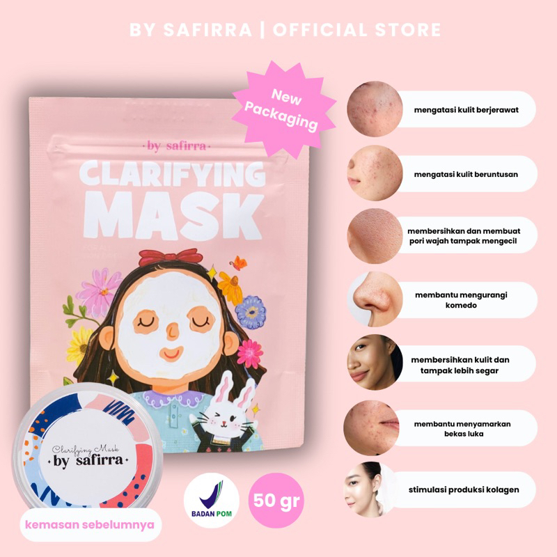 ( NEW PACKAGING) PRE ORDER CLARIFYING MASK BY SAFIRRA BPOM