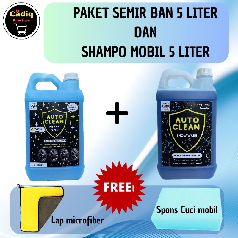 Paket semir ban 5 liter dan shampo mobil 5 liter