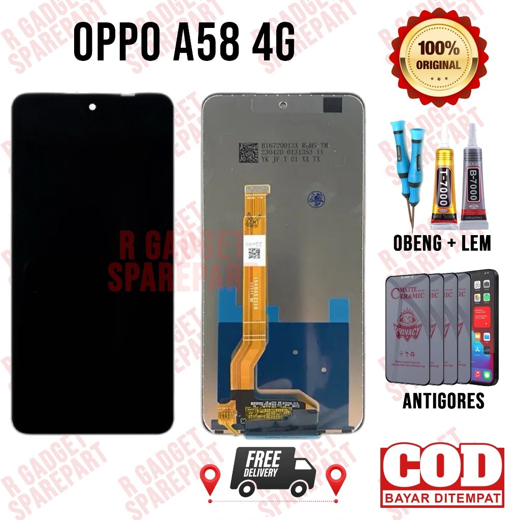 Lcd Oppo A58 4G Original OEM Quality Lcd Touchscreen Fullset Oppo A58 4G