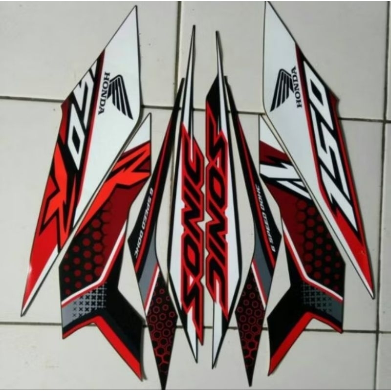 stiker striping Sonic 150R Merah
