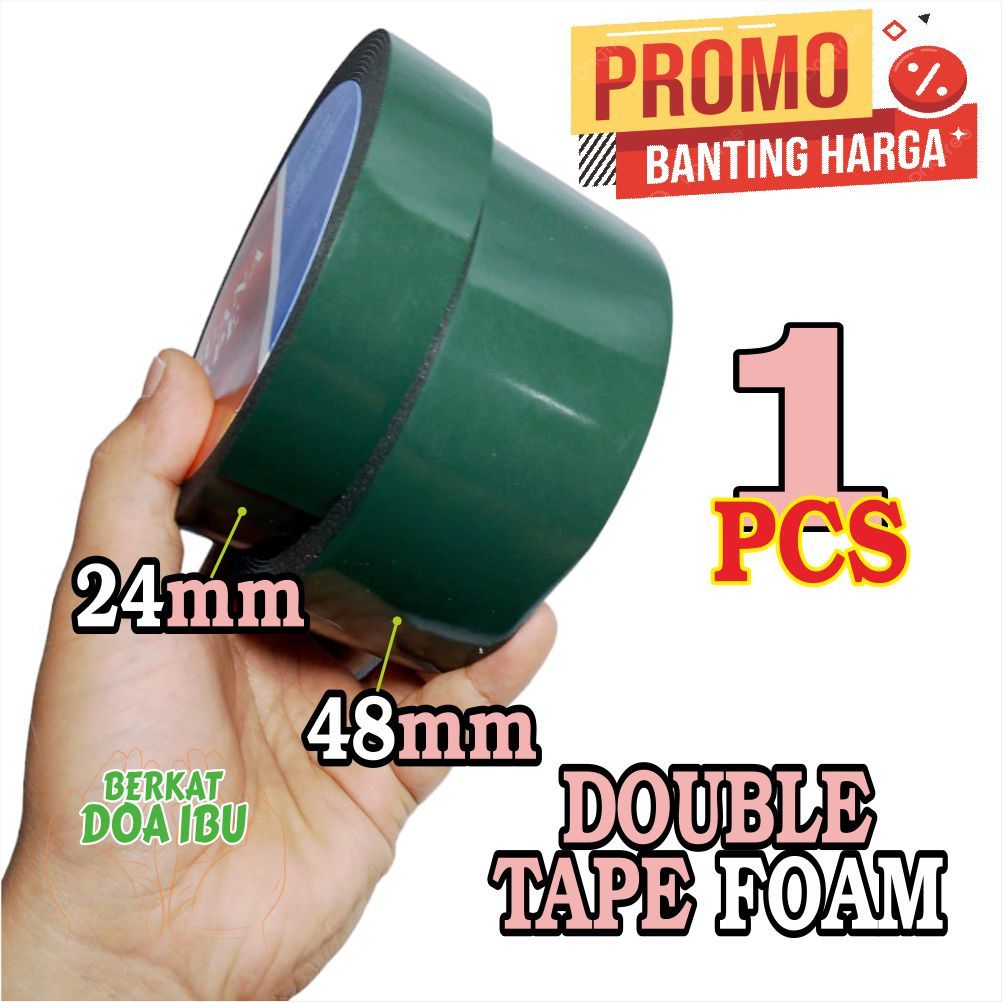 

PROMO HARGA 1 PCS Double Tape FOAM Double Tape 2 sisi | Double Tape 2 sisi | 1inch & 2 inch x 5 meter