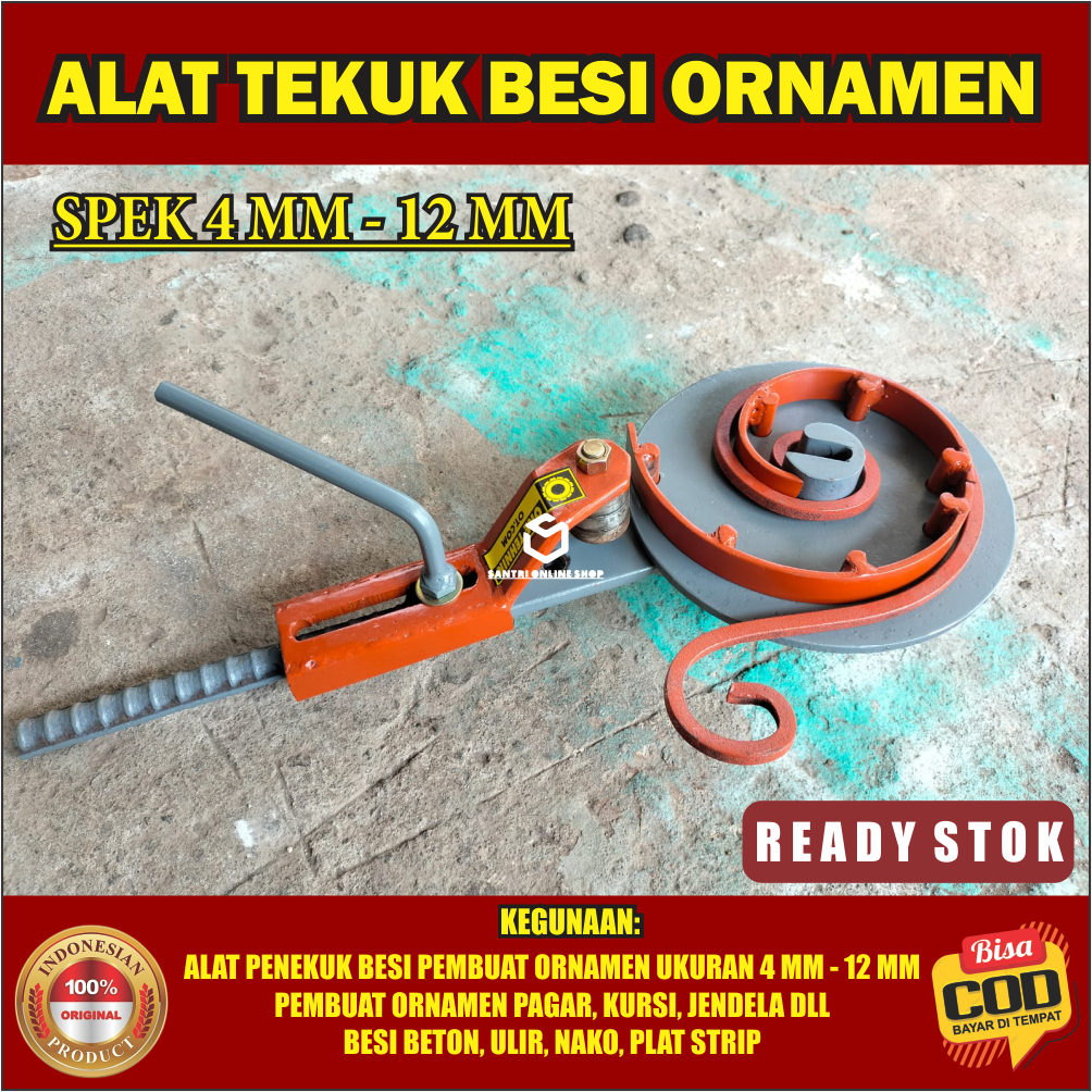 ALAT TEKUK BESI Penekuk Besi Ornamen Bending Nako Spek 12 mm Motif Leter S