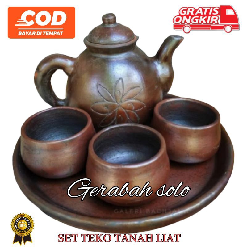 SET TEKO TANAH LIAT SATU SET POCI TANAH LIAT SET TEH POCI GERABAH TANAH LIAT KWALITAS HALUS DAN RAPI