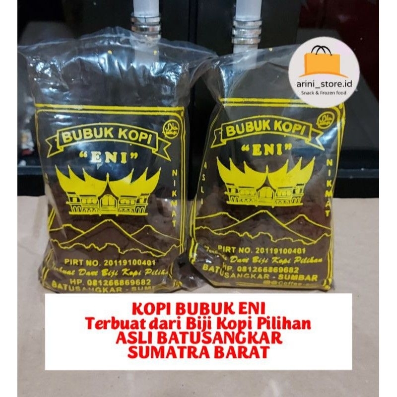 

BUBUK KOPI ENI 90 GRAM (1 PACK ISI 5BKS) ASLI BATUSANGKAR SUMATERA BARAT