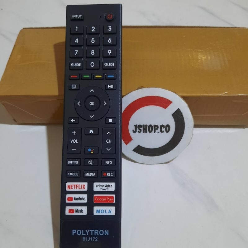 REMOTE/REMOT TV LCD LED POLYTRON 81J172 81J208 SMART TV ANDROID NO VOICE MIRIP ORIGINAL