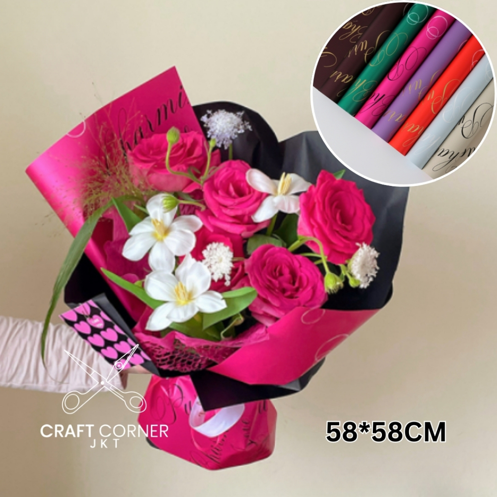 

[LBR] Flower Wrapping Double Color Ucapan Tulisan Cellophane Pembungkus Bunga 58*58cm