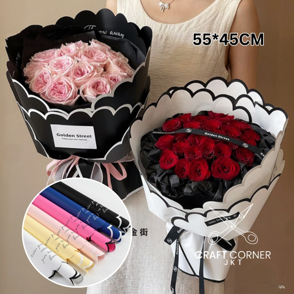 

[10 LBR] Flower Wrapping Kerang Shell Cellophane Pembungkus Bunga 53*45cm