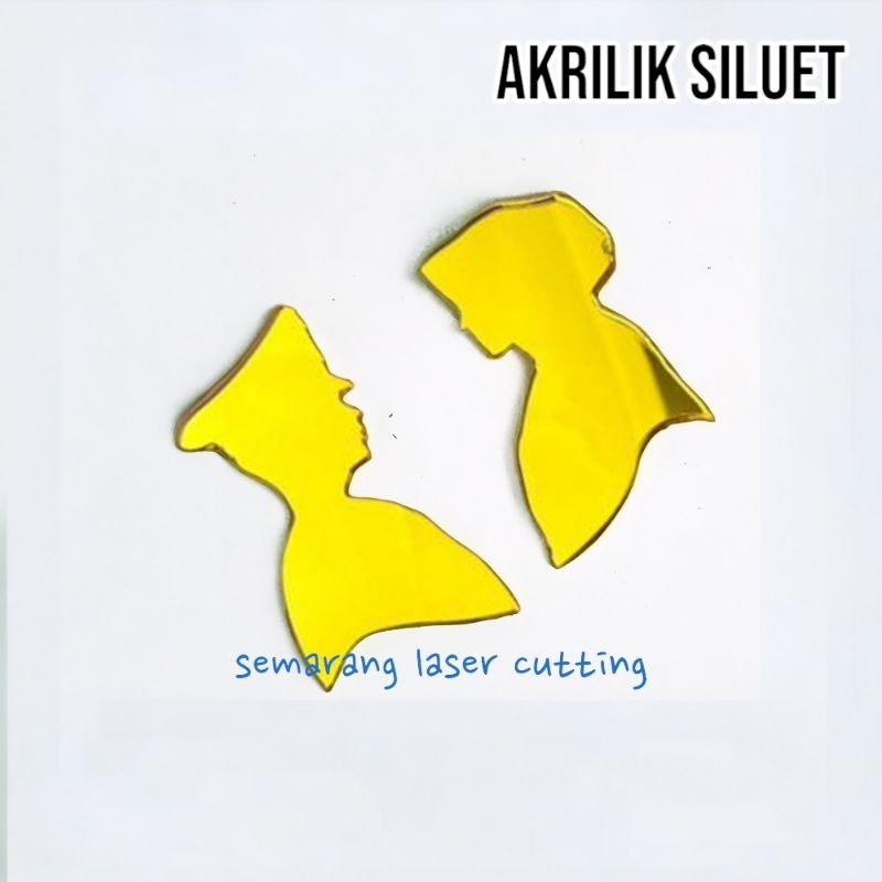 Siluet Akrilik TNI POLRI Mirror Siluet pengantin Siluet Mahar Pernikahan Seserahan