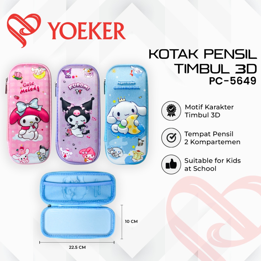 

KODE P24T 1 PCS Tempat Pensil Pencil Case Kotak Pensil Timbul 3D Fancy Anak Sanrio Unicorn