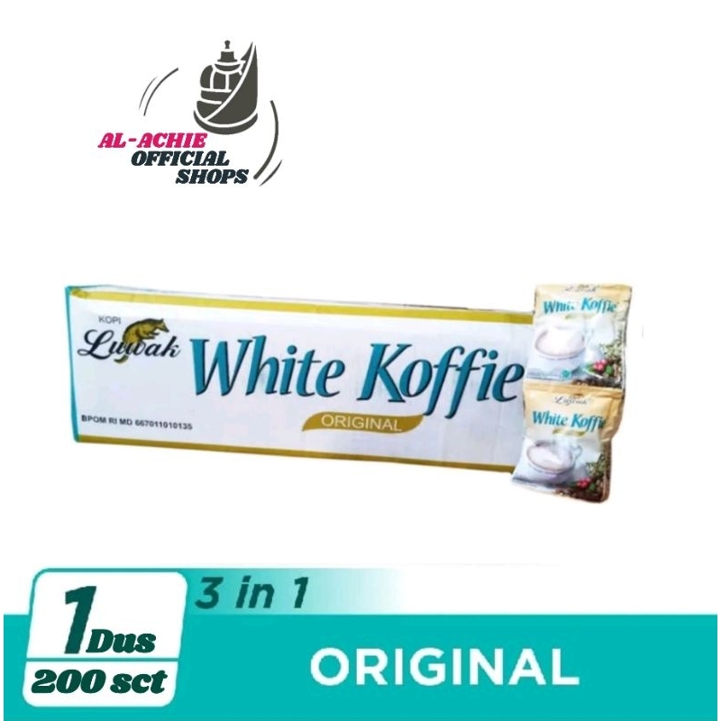 Luwak White Koffie Original 1 Dus (200x20gr) - Kopi Plus Gula Dan Krimer