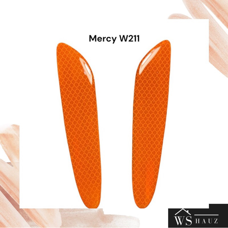 (SEPASANG) DUMMY SIDE MARKER BUMPER MOBIL MODEL MERCY MERCEDES BENZ W211 REFLEKTOR MATA KUCING SIDEM