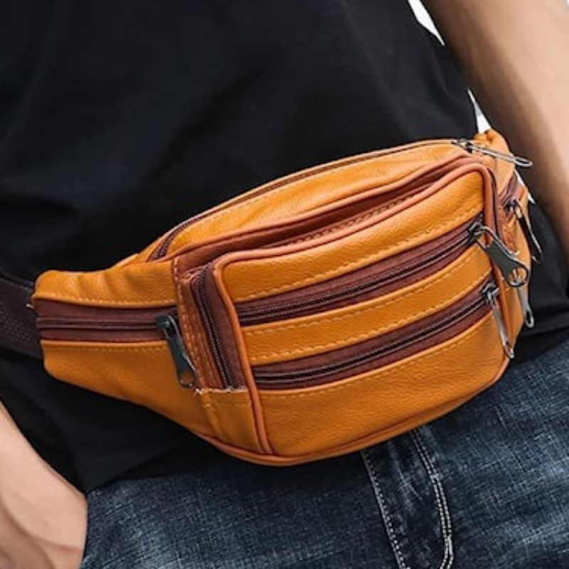 MELTEG Official Shop. KODE 0007C. TAS PINGGANG KULIT PRIA WANITA. WAISTBAG KULIT ASLI. TAS PINGGANG 