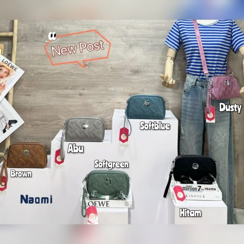 Tas Selempang/Pouch ORI Sighmon Kanvas Bordir 2Sleting SGH9090-158 2Tali