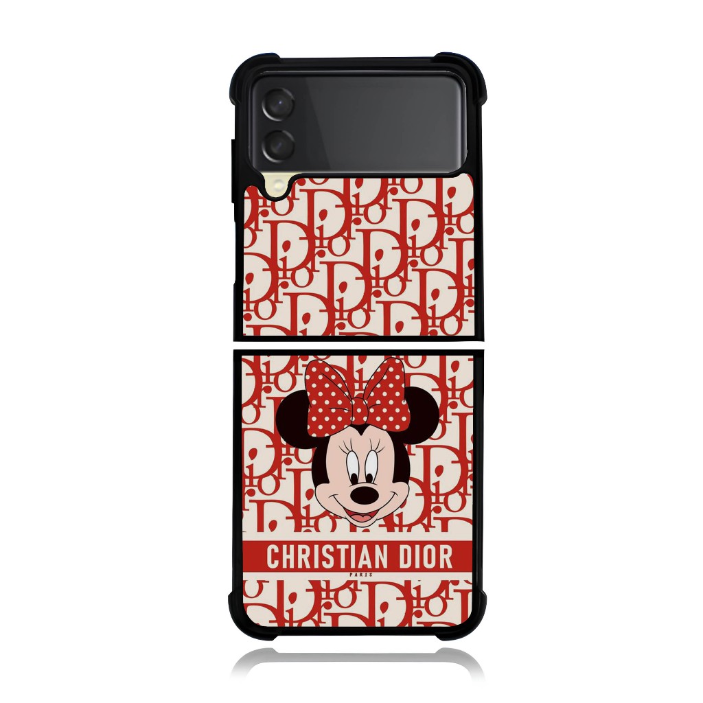Phone Case Samsung Z Flip Fold 7 6 5 4 3 Phone Custom  Mickey Minnie Mouse Dior
