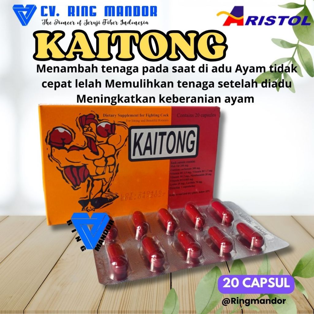 Kaitong 20 Kapsul Suplemen Ayam Petarung (Original)