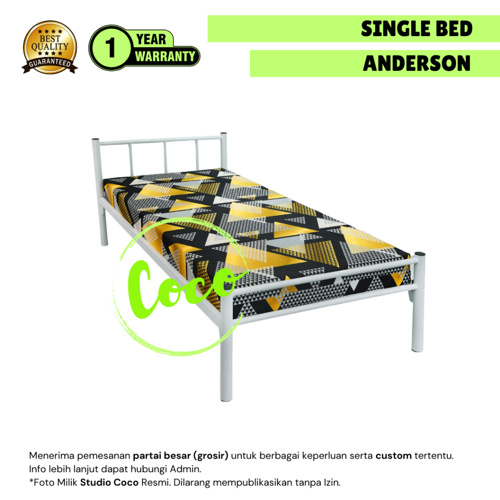 Ranjang Dipan Besi Single Bed Minimalis Anderson