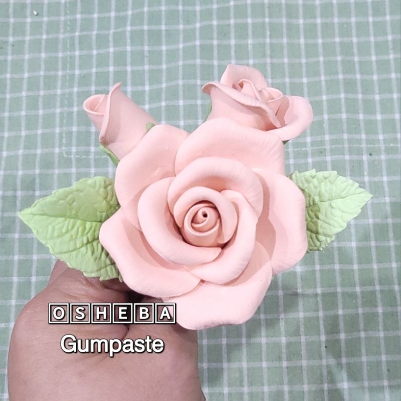 

osheba gumpaste bunga mawar OR 5 set warna peach