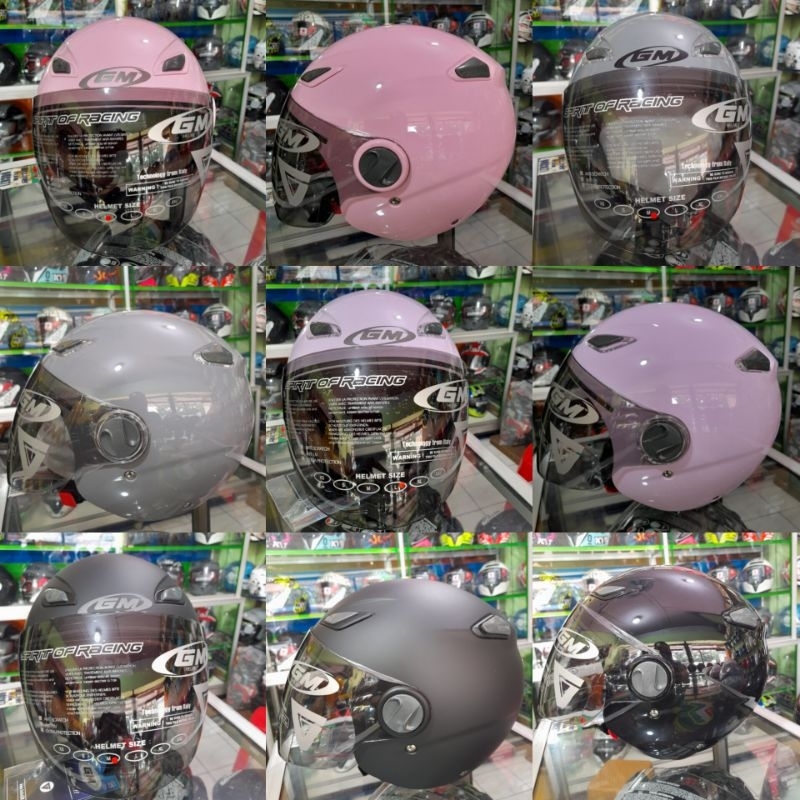 helm half face Gm venus hijab polos original