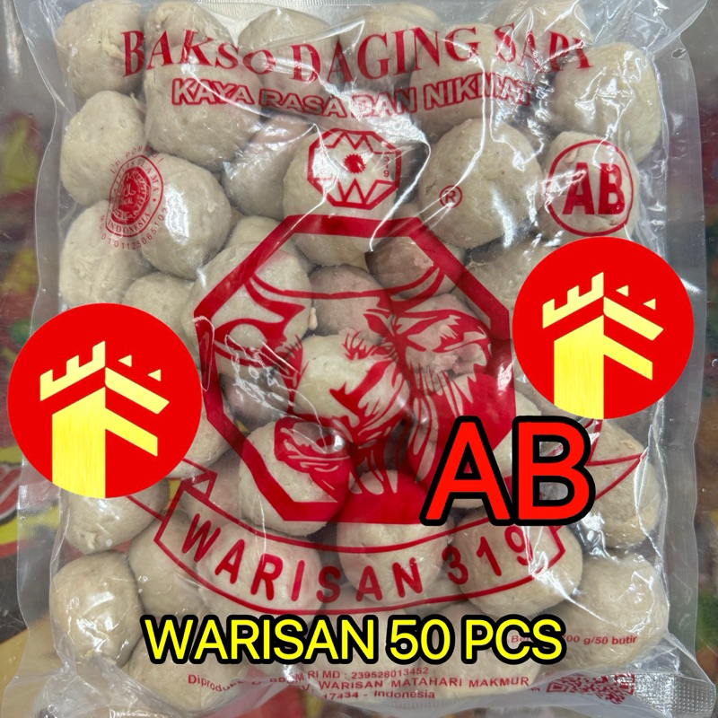 

BAKSO WARISAN AB MERAH 319 50 PCS 700 GR BAKSO SAPI WARISAN AB 319 MERAH BASO WARISAN AB 319 50 PCS