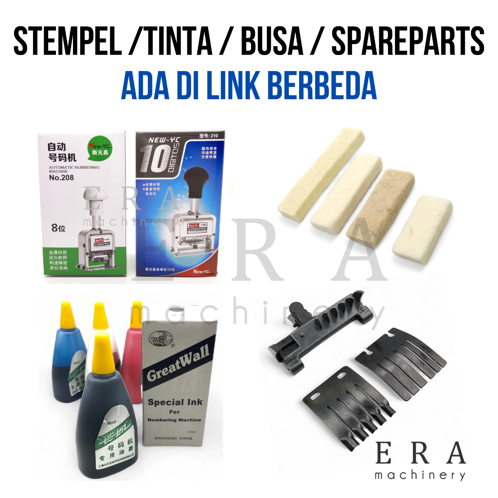 

Tinta INK Stempel Numbering Numerator otomatis Stamp Numbering heavy duty Tinta Stempel Hitam merah