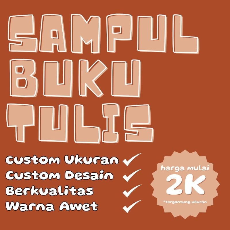 

SAMPUL BUKU TULIS CUSTOM UKURAN & DESAIN A5 A4 B5 F4 Folio