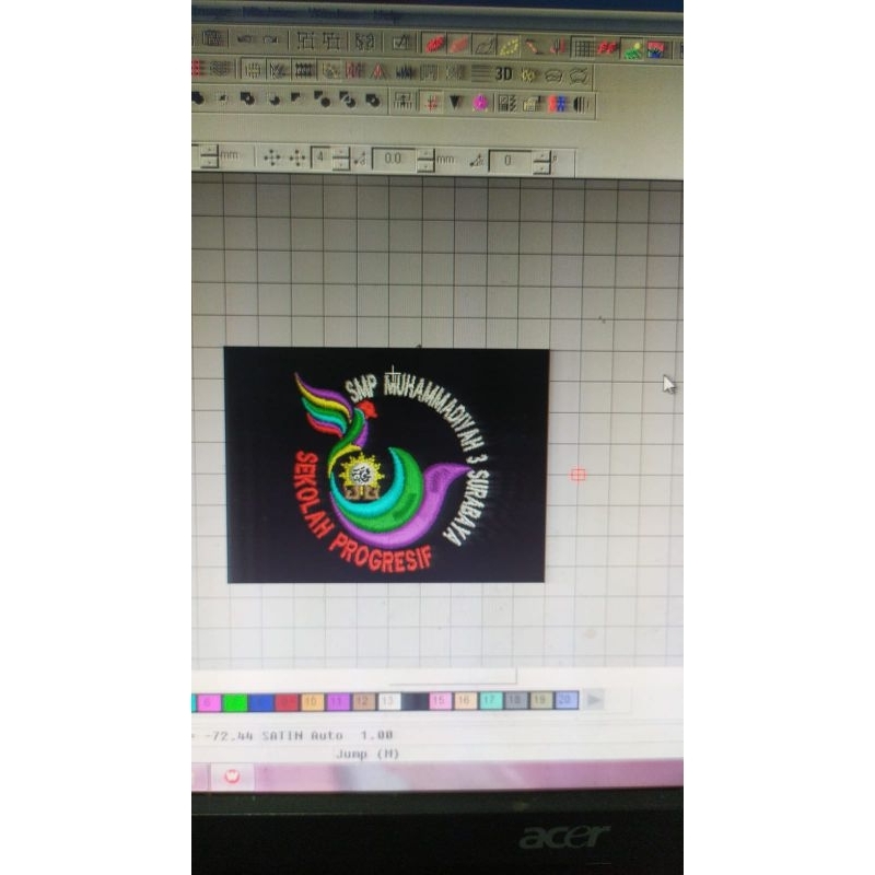 SONGKOK CUSTOM 7 HARI JADI LOGO BORDIR