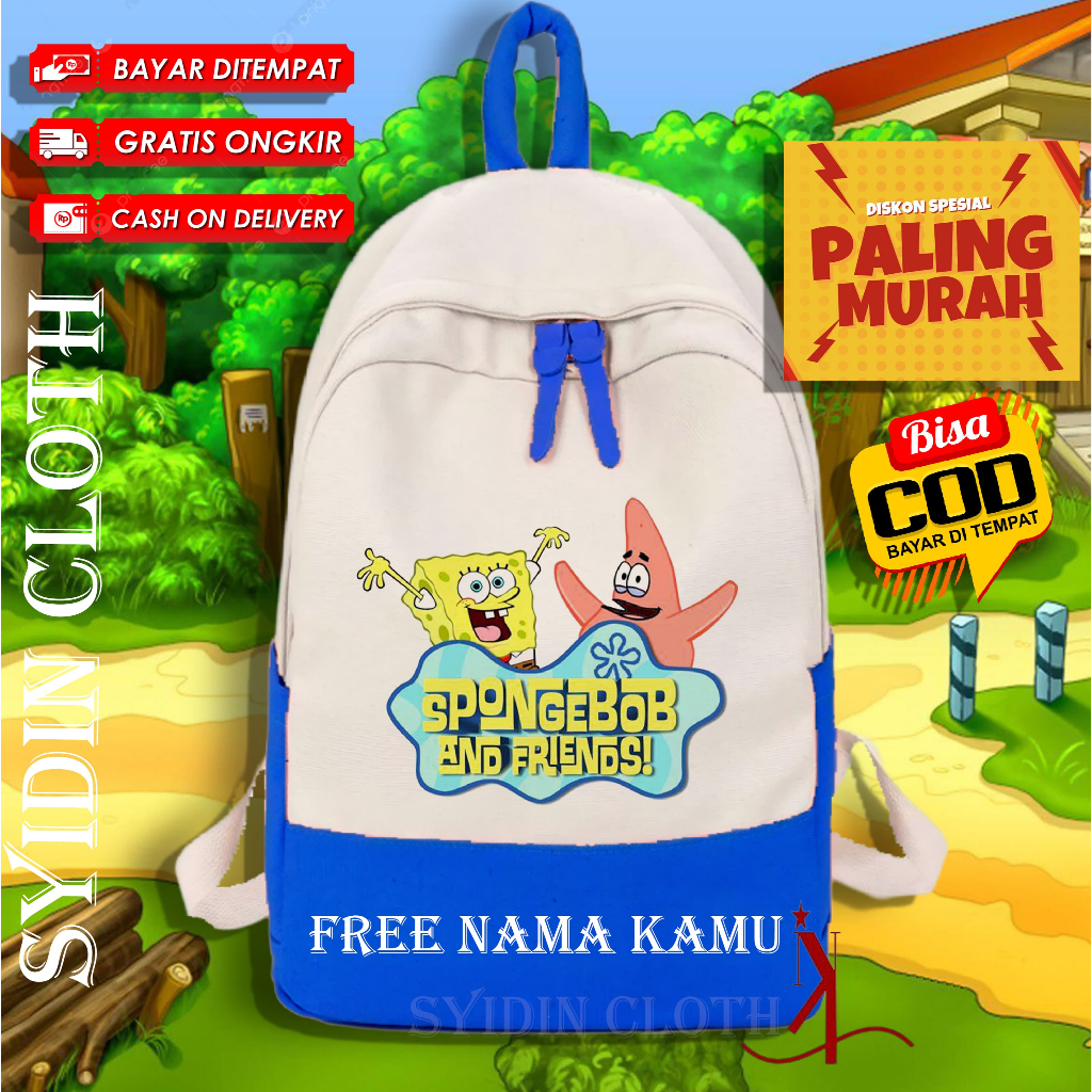 Tas Anak Spongebob dan Patrick / Tas Anak Sekolah / Tas Anak Murah / Tas Anak Lucu