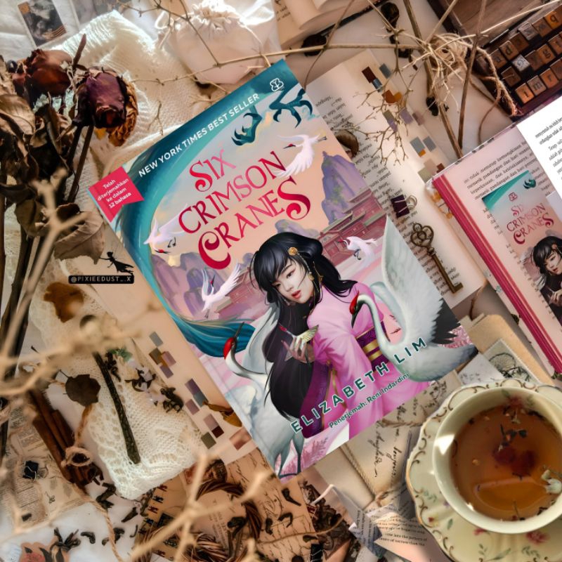 PAKET NOVEL PRELOVED SIX CRIMSON CRANES DAN THE DRAGONS PROMISE  ELIZABETH LIM BUKU BEKAS TERJEMAHAN