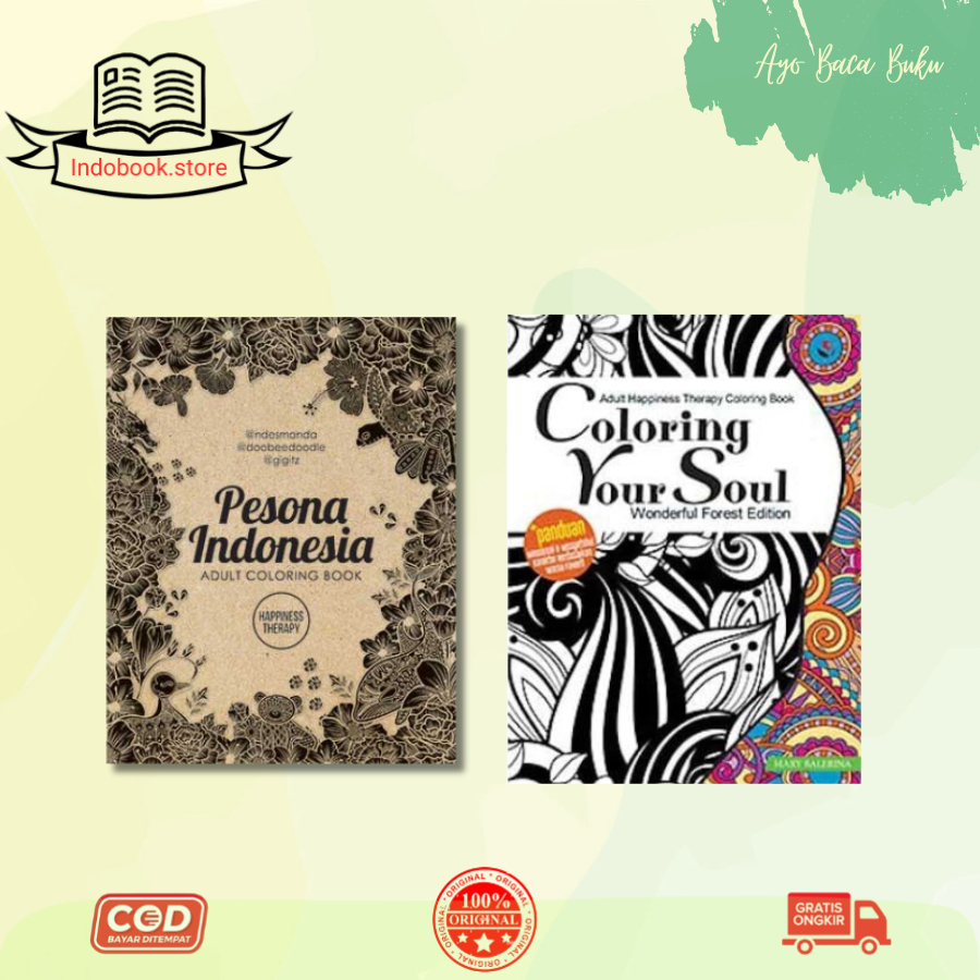 HAPPYNESS THERAPHY COLORING BOOK FOR ADULT PESONA INDONESIA,Coloring Your Soul Wonderful Forest Edit