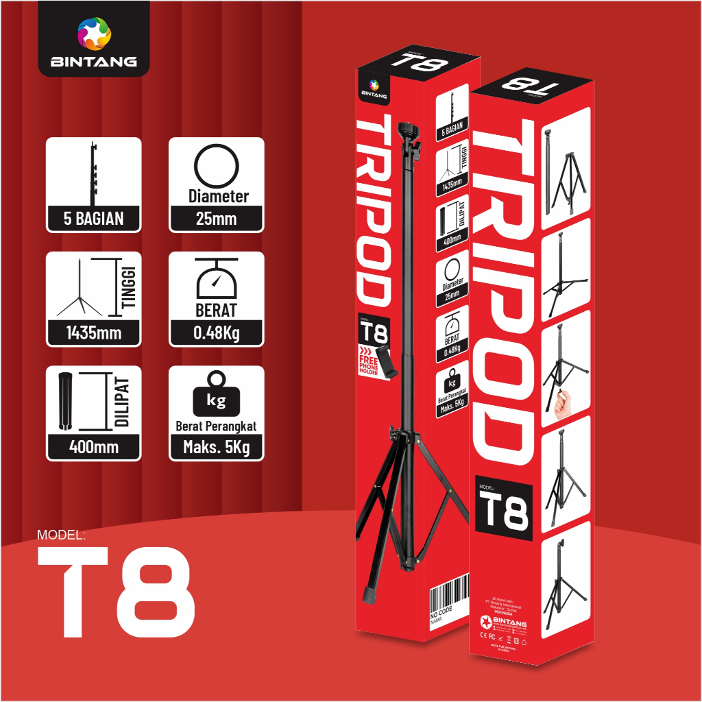 BINTANG  TRIPOD BINTANG T8 1.4M