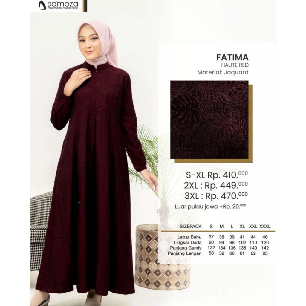 (COD) READY TERMURAH GAMIS DEWASA/REMAJA BY DAMOZA FATIMA SERIES TERKINI