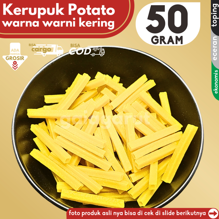 

Kerupuk Potato Kentang 50g Bahan Seblak by GG (Bisa COD/Grosir/Kargo)